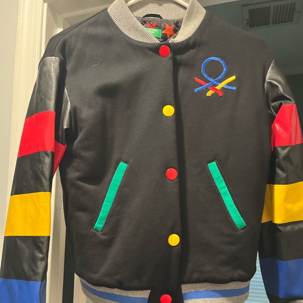 Girls Benetton Varsity Jacket Size 14/16